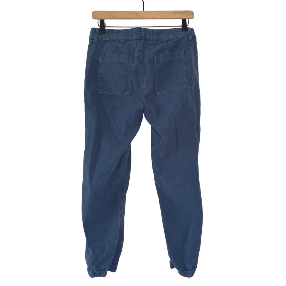 Frank & Eileen Jameson Navy Blue Cotton Flax Jogger Pants Size 4 - Picture 2 of 5